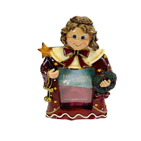 Holiday Time Angel Photo Frame Christmas Decor Resin Figurine - Picture 4 of 9